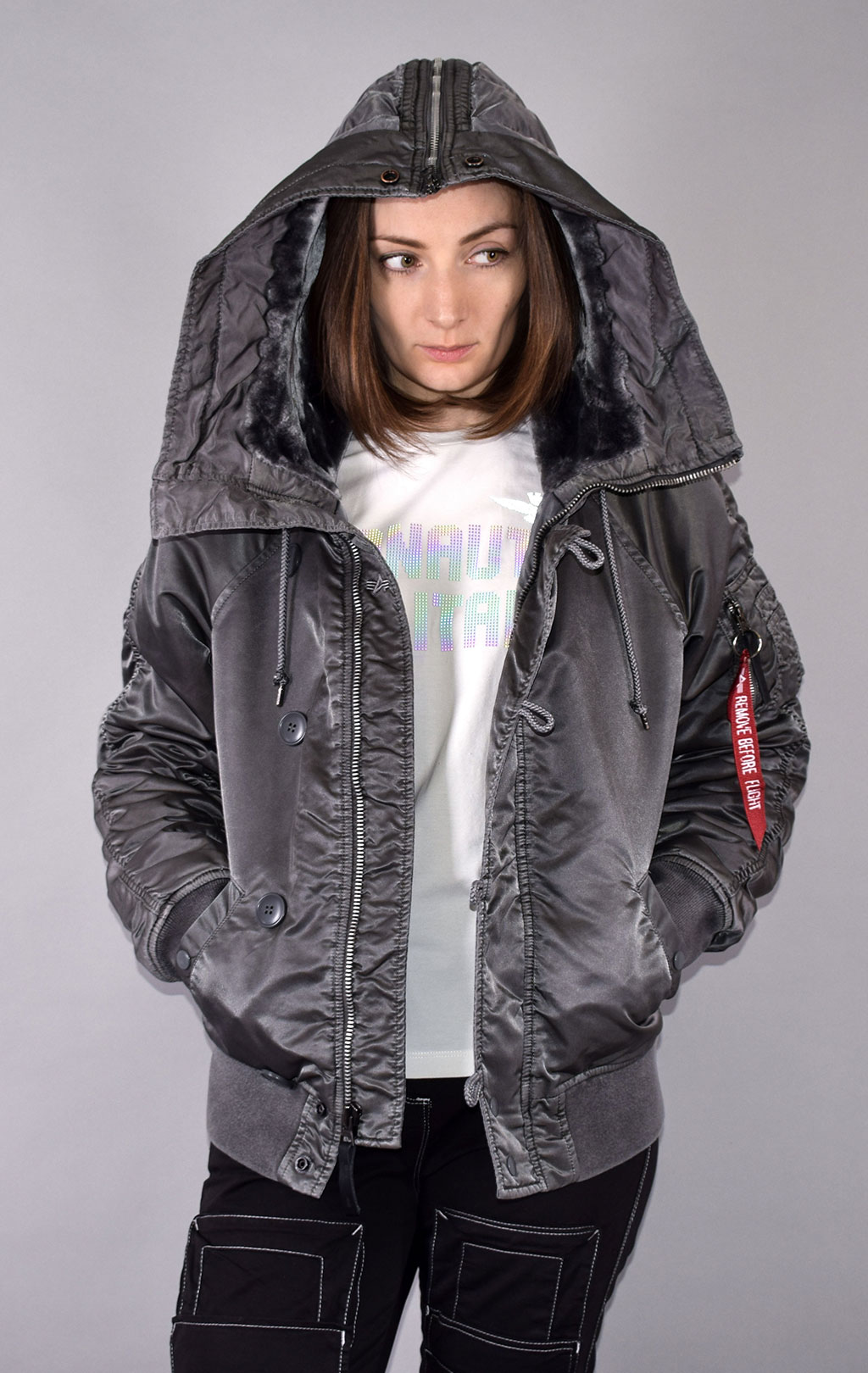 Женская аляска ALPHA INDUSTRIES BATTLEWASH PARKA N-2B FW 21 m new silver 