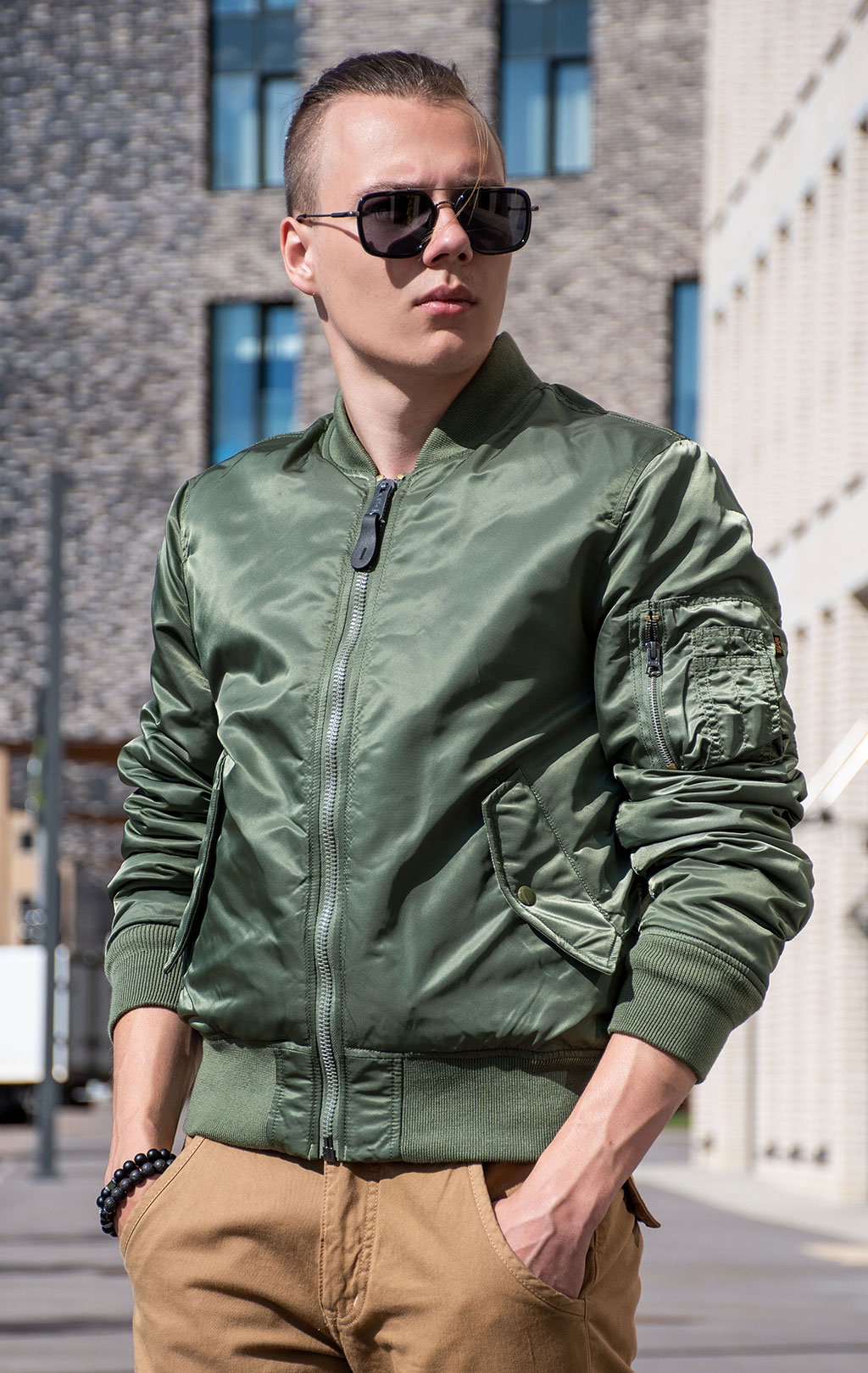 Бомбер ALPHA INDUSTRIES SLIM FIT/EUROPEAN FIT MA-1 FW 21/22 m sage green 