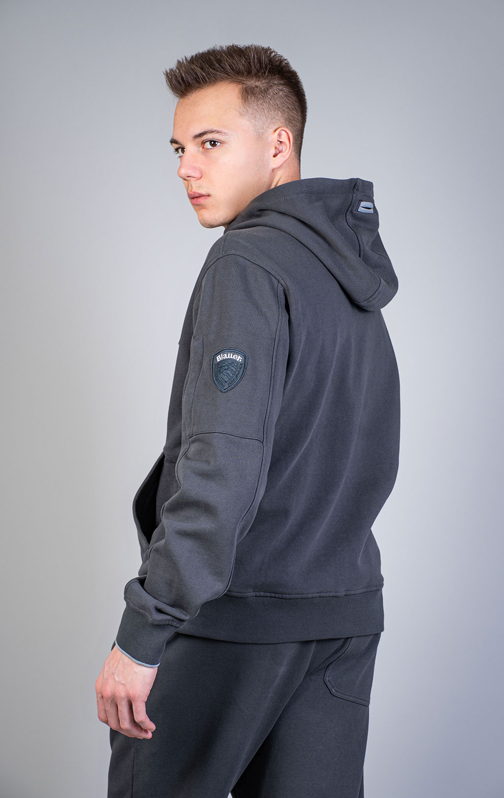 Толстовка на молнии BLAUER CARDINTON FW 25/26 anthracite grey (F02184) 