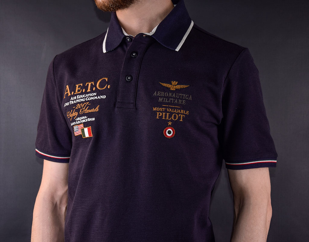 Футболка-поло AERONAUTICA MILITARE SS19 blue navy (PO 1353) 