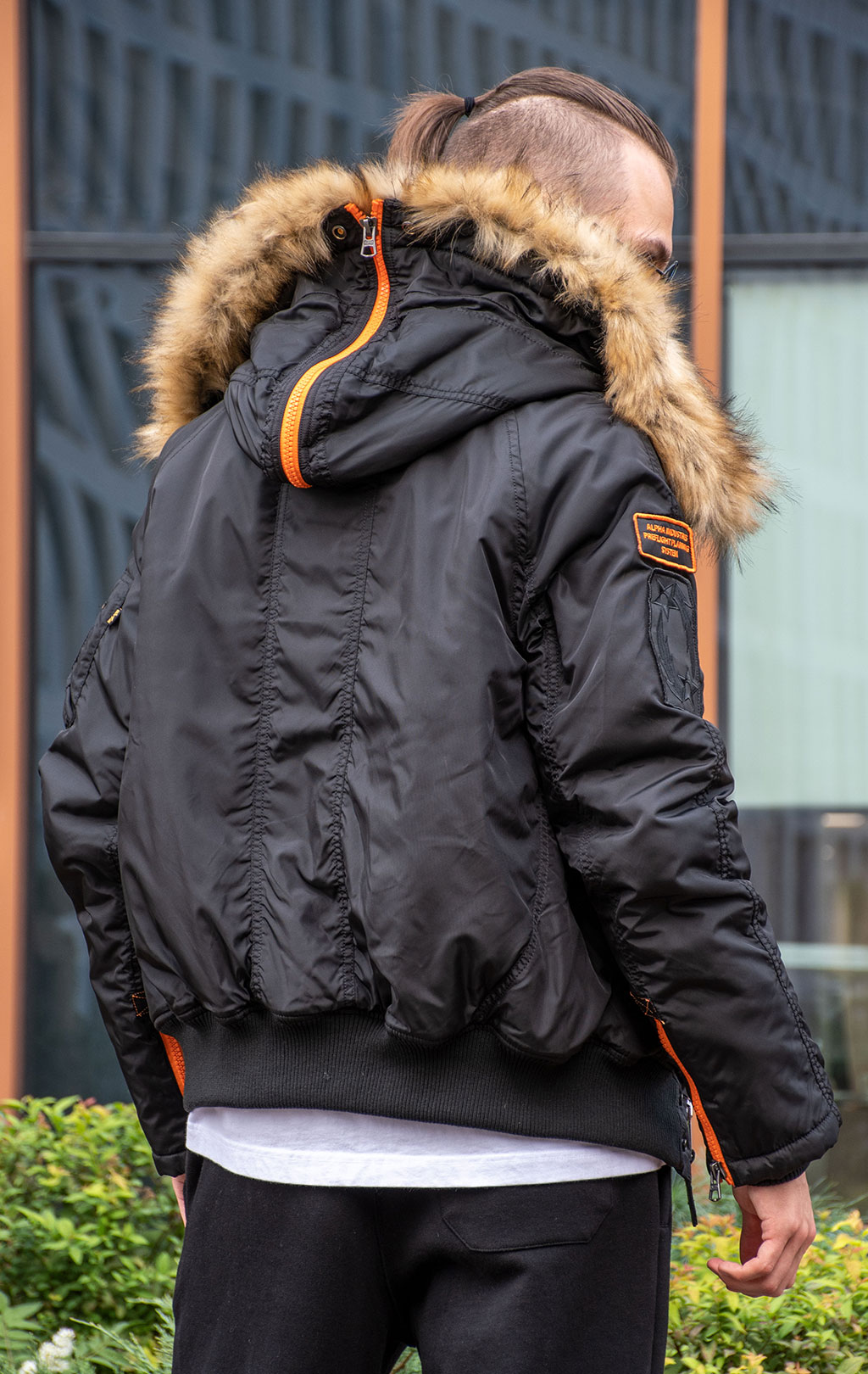 Аляска короткая ALPHA INDUSTRIES PPS N-2B black/orange 
