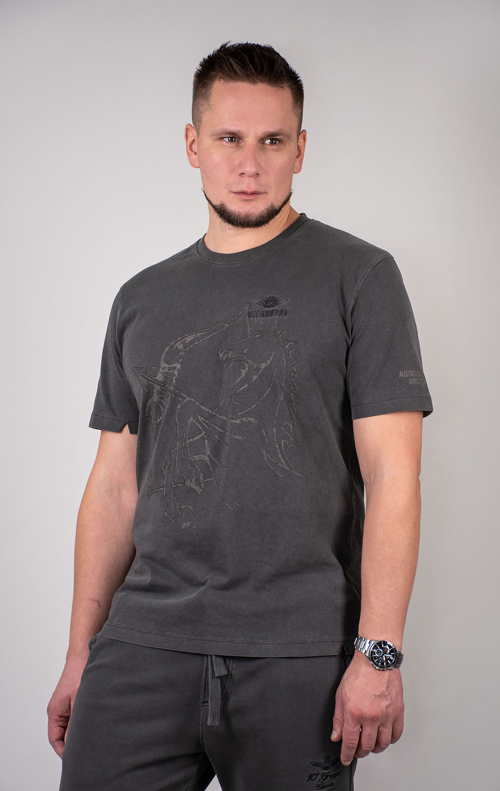 Футболка AERONAUTICA MILITARE FW 24/25/TR black washed (TS 2338) 