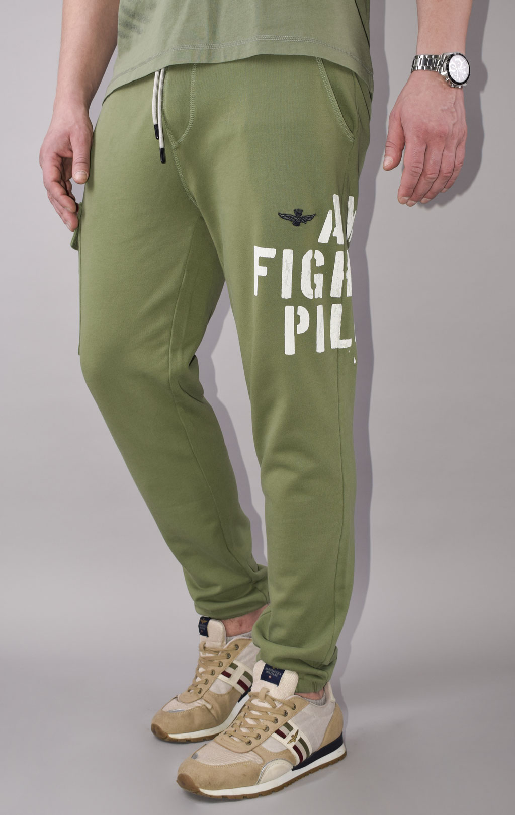 Брюки спортивные AERONAUTICA MILITARE big size SS 23/TR verde militare (PF 874) 