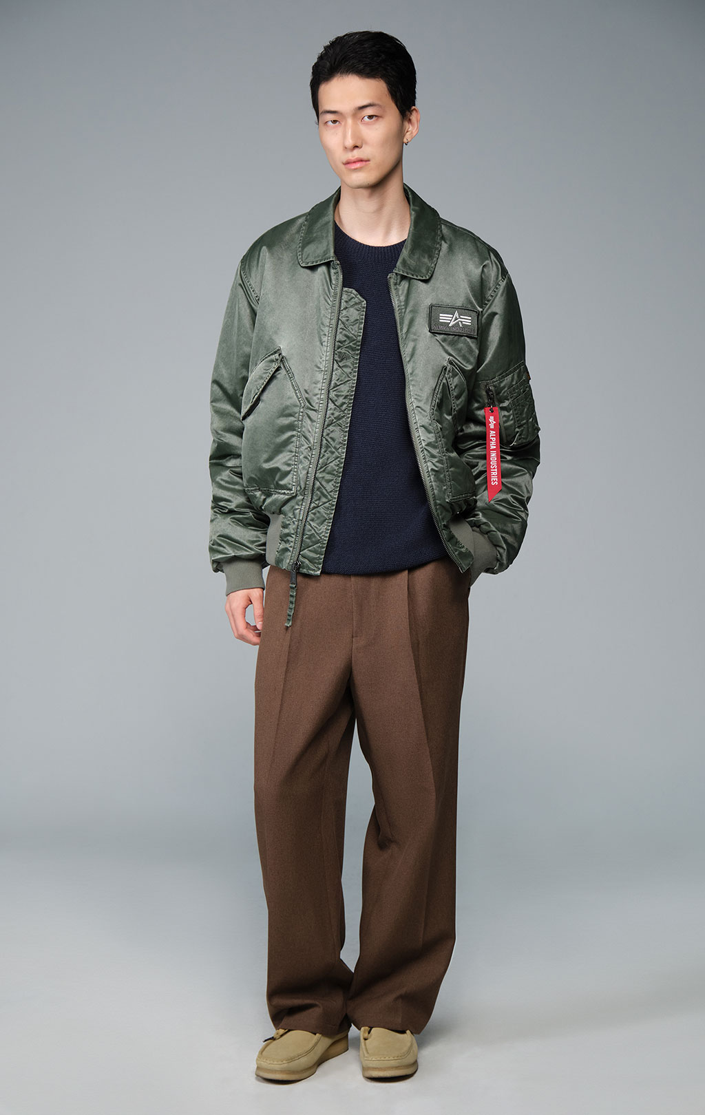 Куртка лётная ALPHA INDUSTRIES CWU 45/P HERITAGE FIT FLIGHT JACKET (BATTLEWASH) FW 26/27 deep forest 