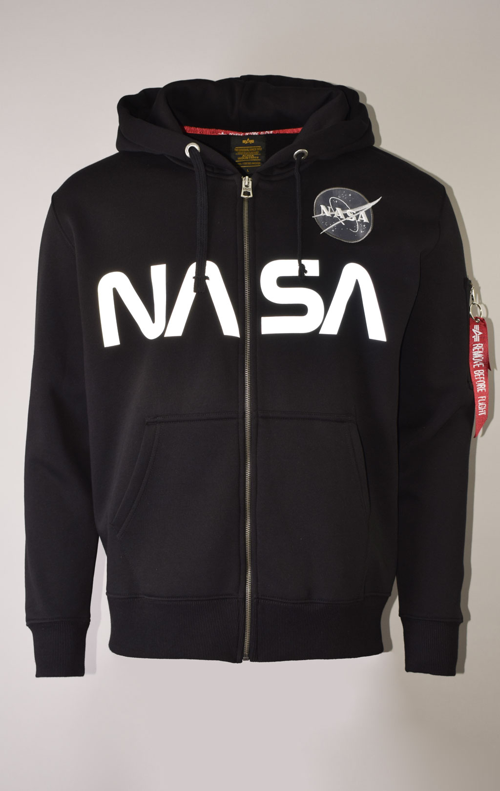 Толстовка ALPHA INDUSTRIES NASA ZIP HOODY black 