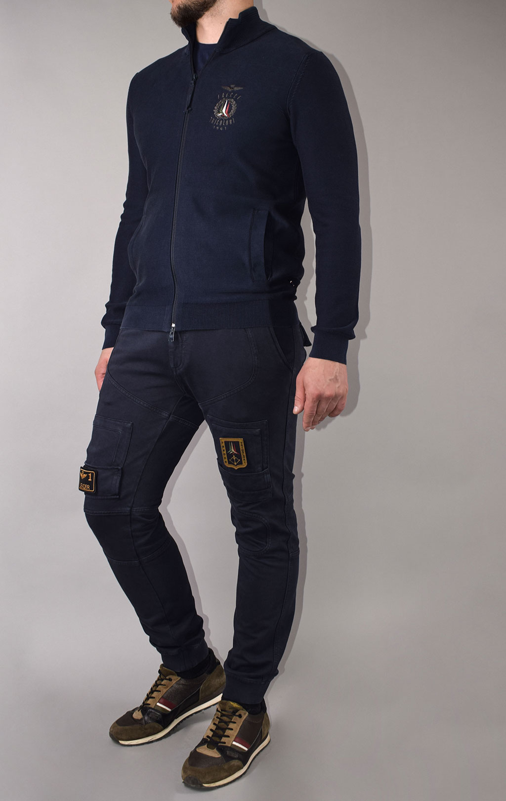 Толстовка вязаная AERONAUTICA MILITARE FW 20/21/IN blue navy (MA 1298) 