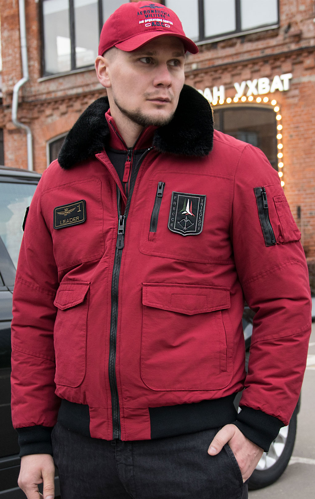 Куртка-пилот AERONAUTICA MILITARE FW 20/21/CN rosso (AB 1907) 