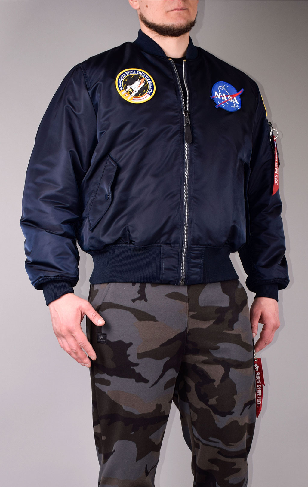 Бомбер ALPHA INDUSTRIES NASA MA-1 original fit rep. blue 