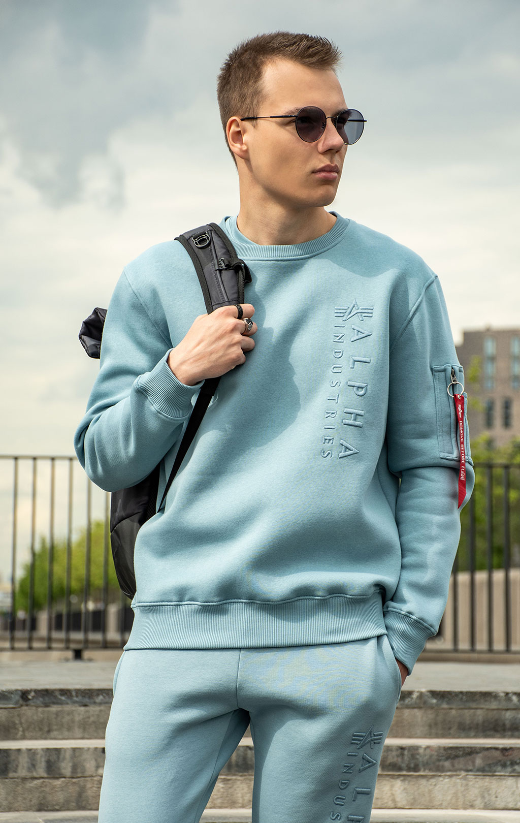 Свитшот ALPHA INDUSTRIES EMB SWEATER greyblue 