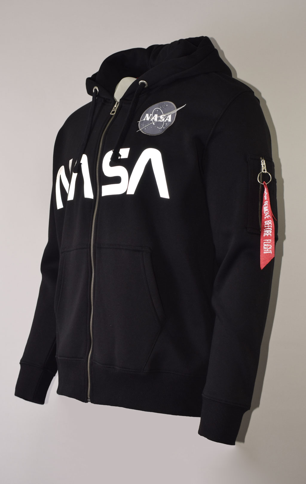 Толстовка ALPHA INDUSTRIES NASA ZIP HOODY black 