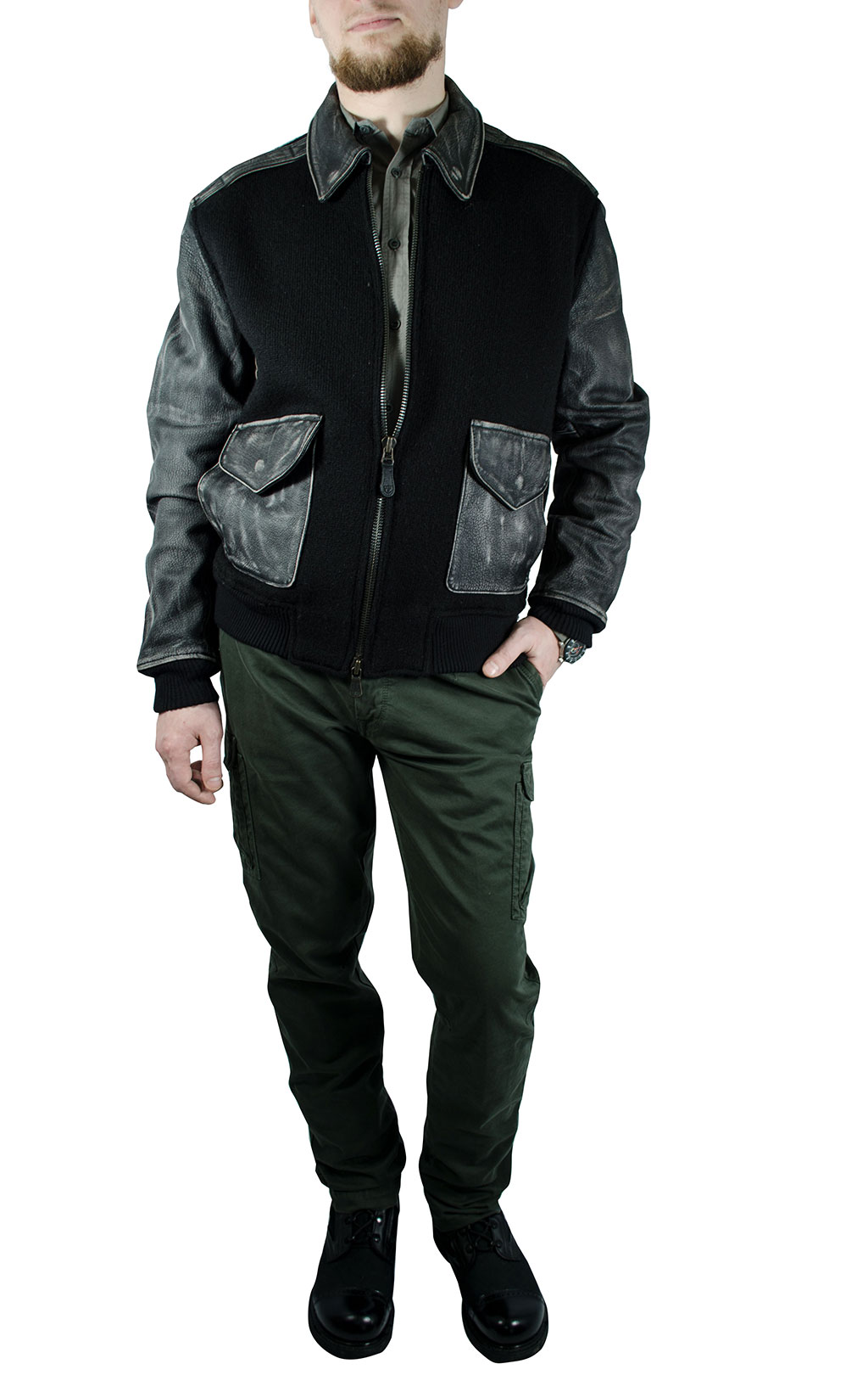 Куртка летная COCKPIT A-2 SWEATER black (Z28s004) 