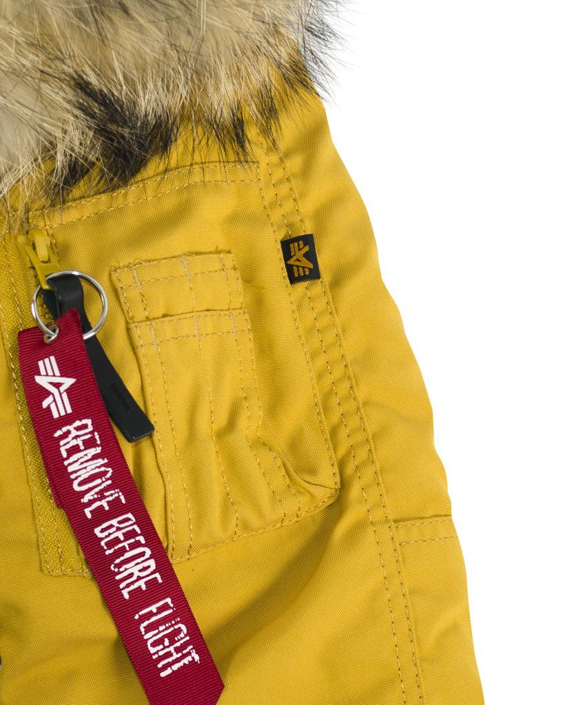 Женская аляска ALPHA INDUSTRIES EXPLORER натур. мех mustard 