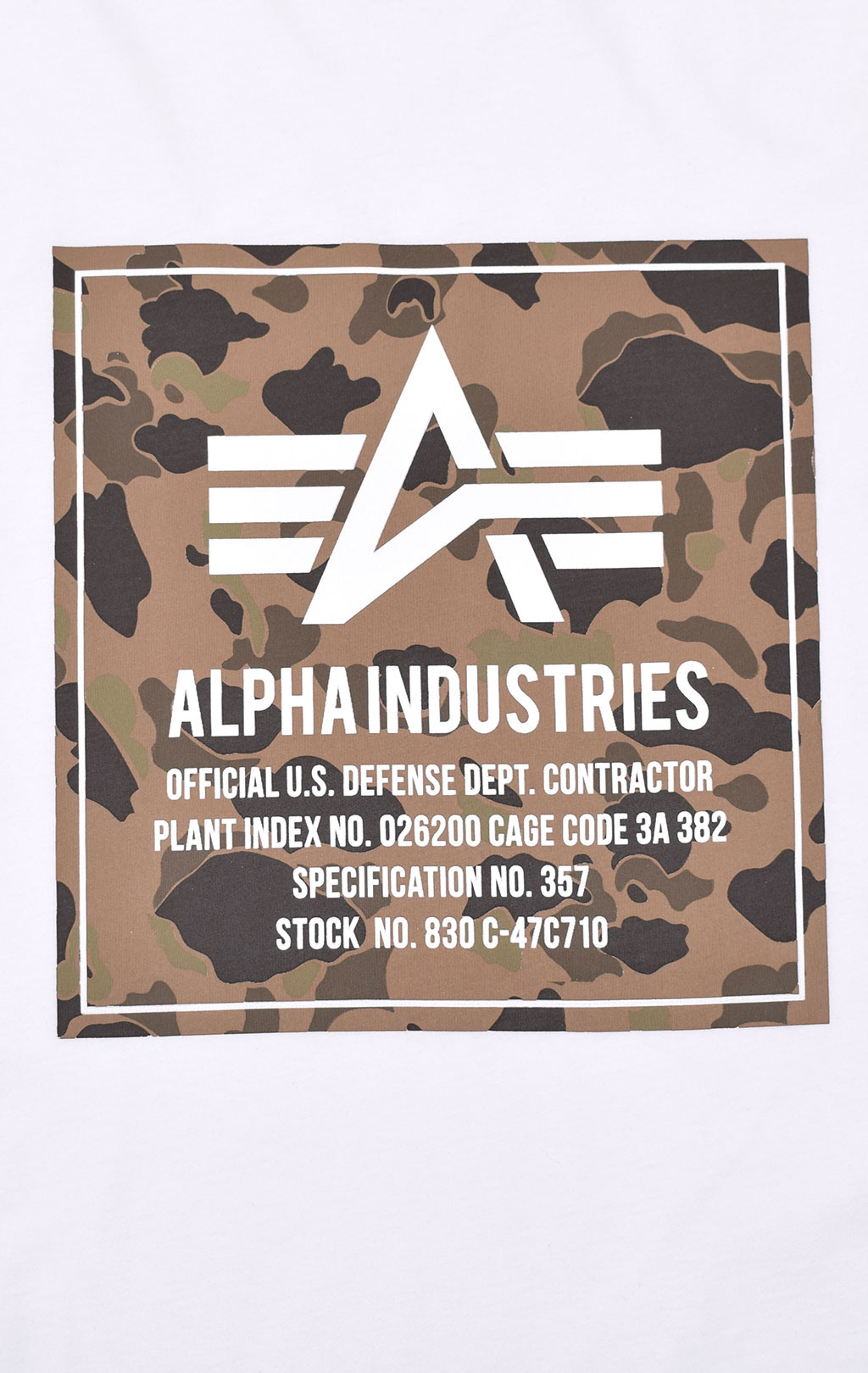 Футболка ALPHA INDUSTRIES CAMO BLOCK T white 