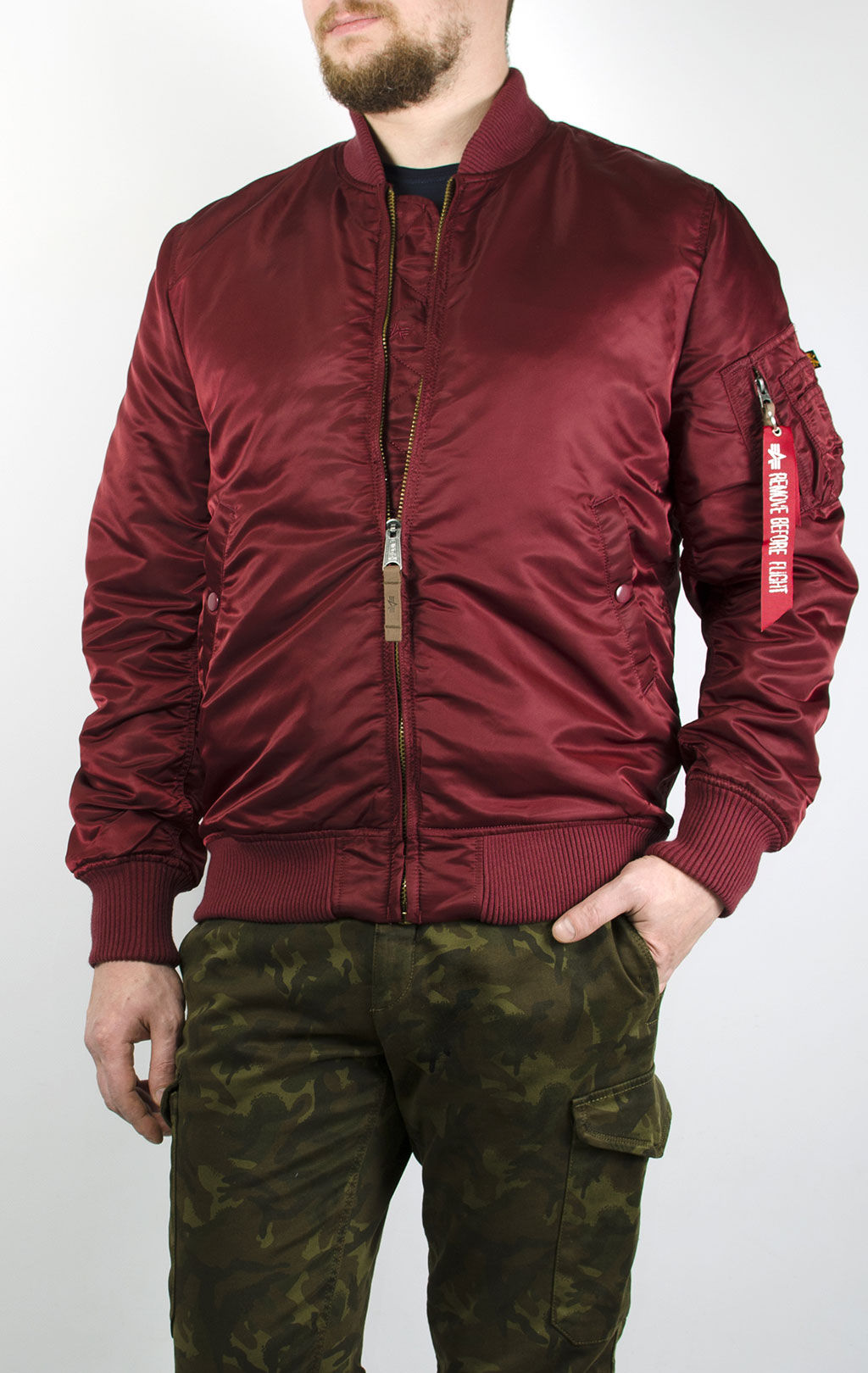 Бомбер ALPHA INDUSTRIES VF 59 LONG MA-1 burgundy 