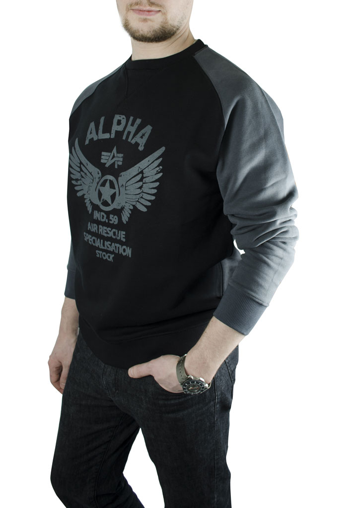 Свитшот ALPHA INDUSTRIES RESCUE CREW NECK black 