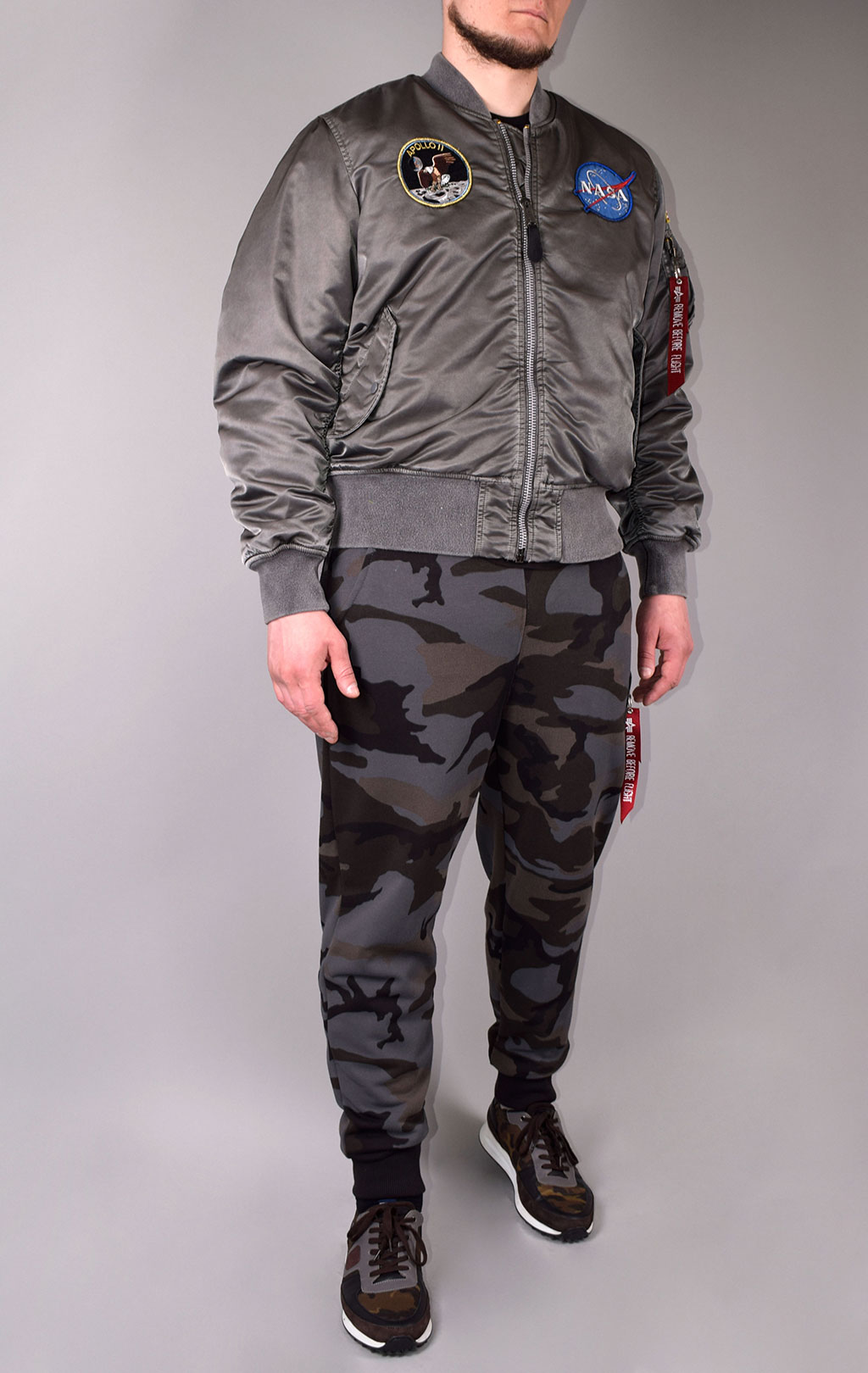 Бомбер ALPHA INDUSTRIES APOLLO BATTLEWASH MA-1 new silver 