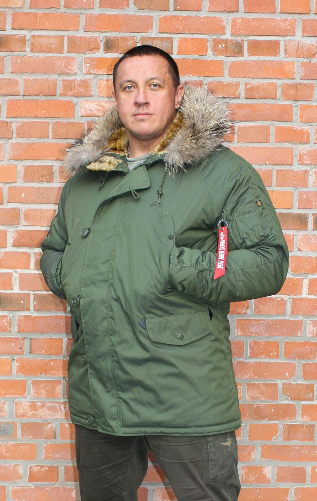 Аляска ALPHA INDUSTRIES EXPLORER big size натур. мех dark green 