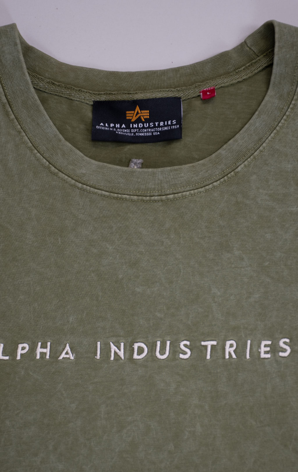 Футболка ALPHA INDUSTRIES ACID LOGO T moss green 