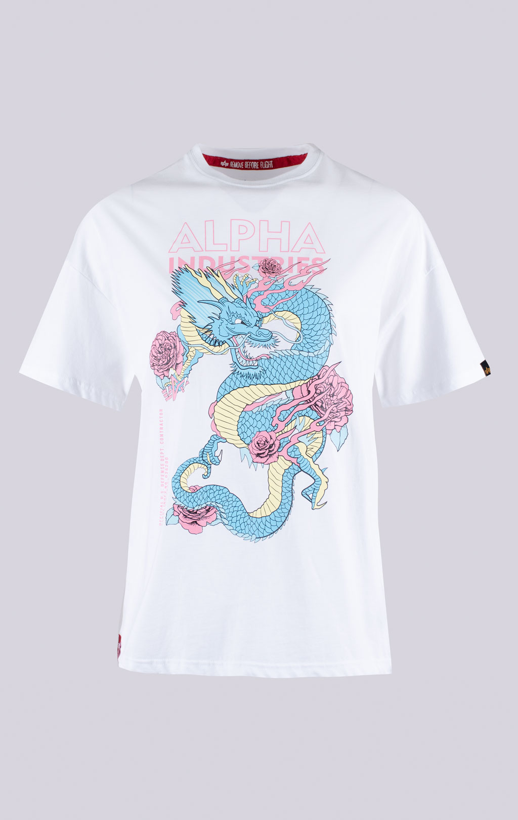 Женская футболка ALPHA INDUSTRIES HERITAGE DRAGON плотная white 
