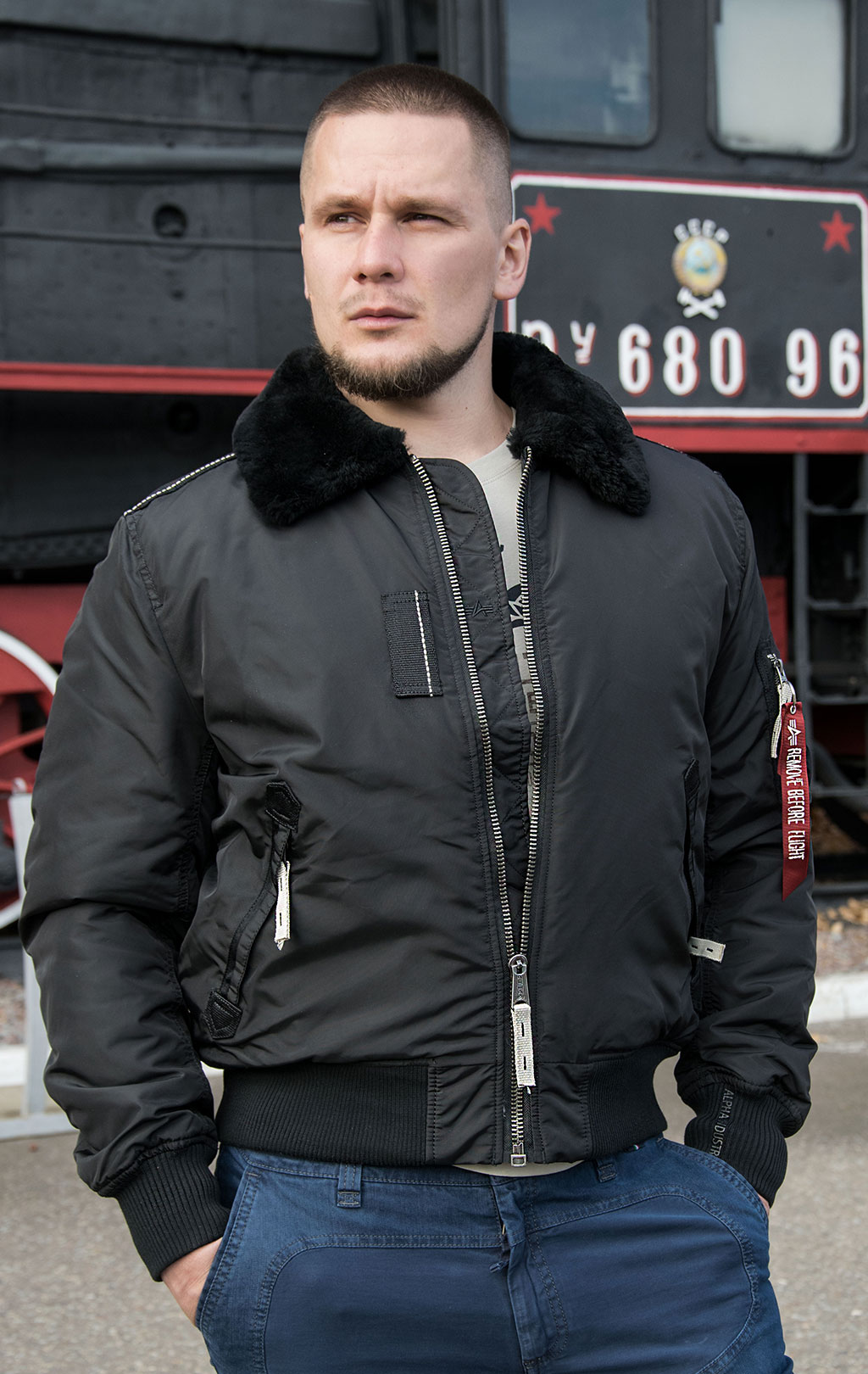 Куртка-пилот ALPHA INDUSTRIES INJECTOR-III black 