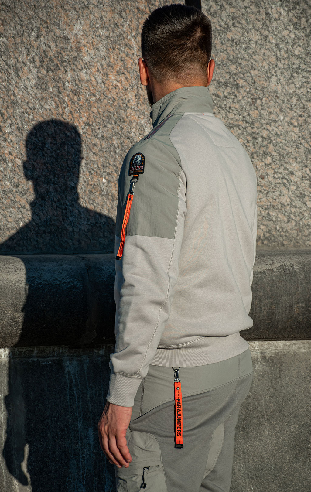 Толстовка комбинированная PARAJUMPERS JANGO FW 25/26 chateau grey-nowhere 