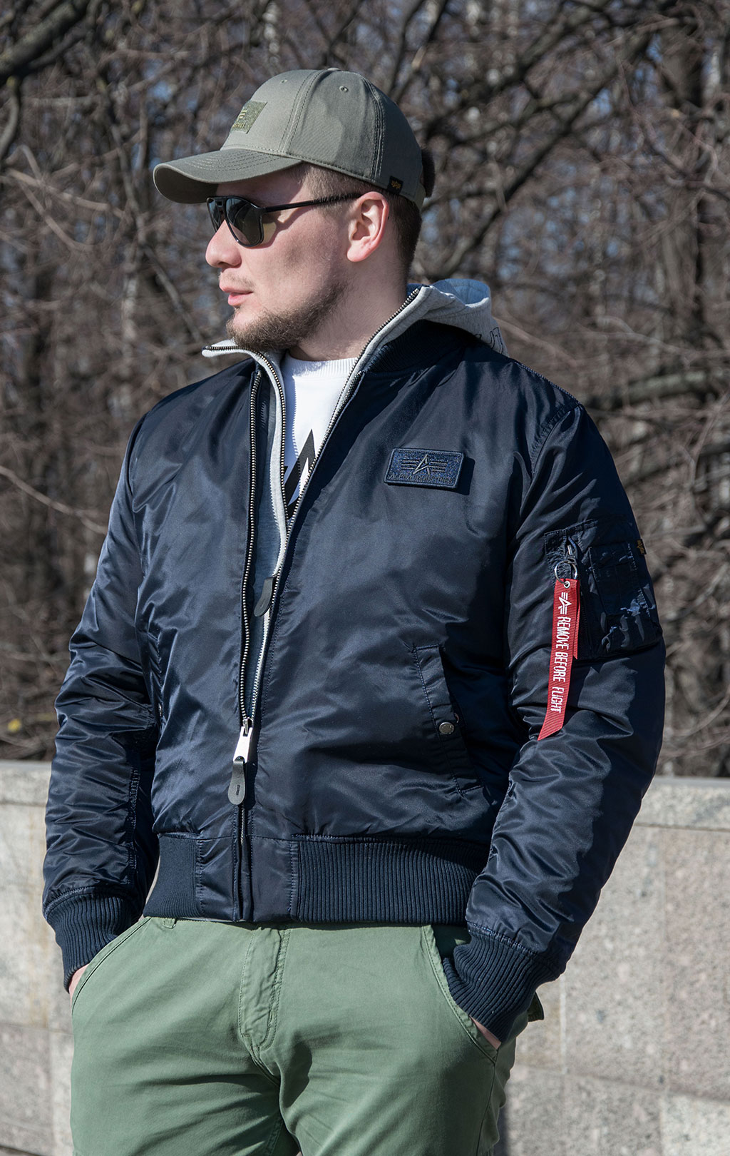 Куртка-бомбер лётная ALPHA INDUSTRIES D-Tec MA-1 rep. blue 