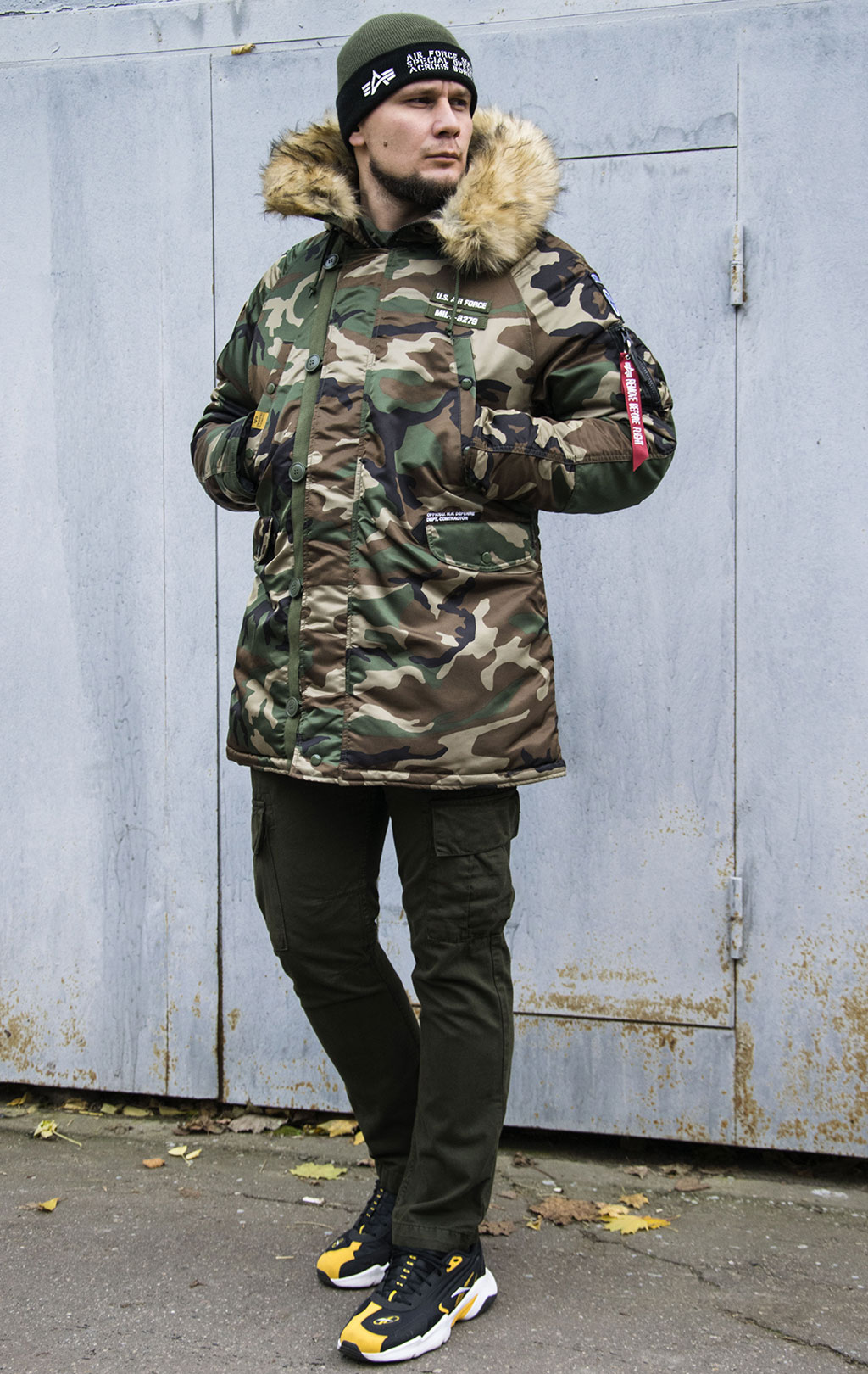 Аляска ALPHA INDUSTRIES AIRBORNE N-3B camo woodland 65 