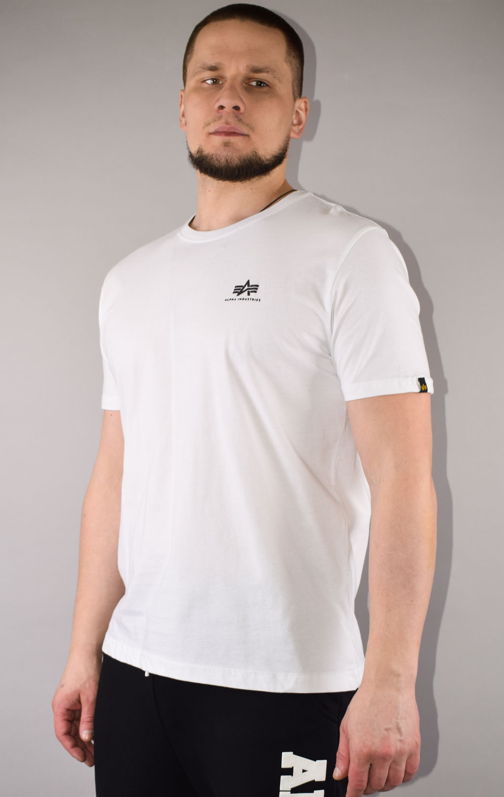 Футболка ALPHA INDUSTRIES BASIC T SMALL LOGO white 