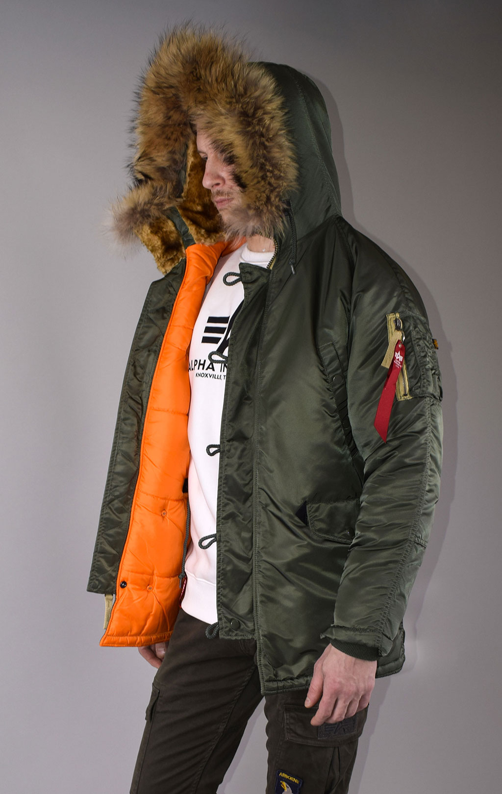 Аляска ALPHA INDUSTRIES ART VF N-3B натур. мех sage green 