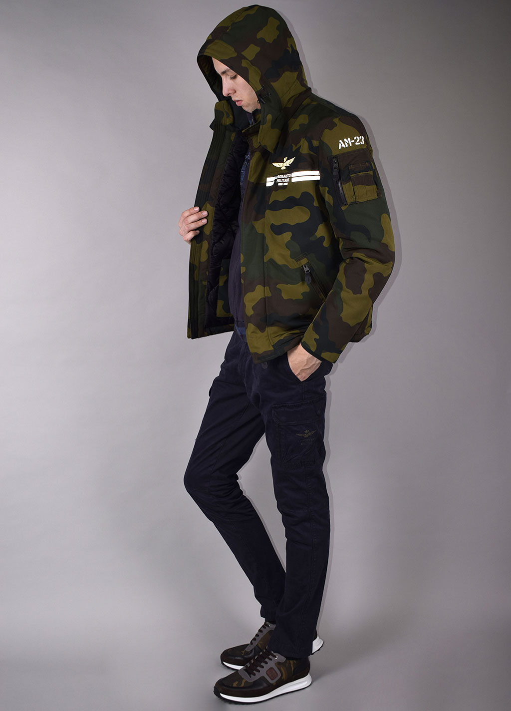 Куртка AERONAUTICA MILITARE FW 19/20 camouflage verde (AB 1798) 