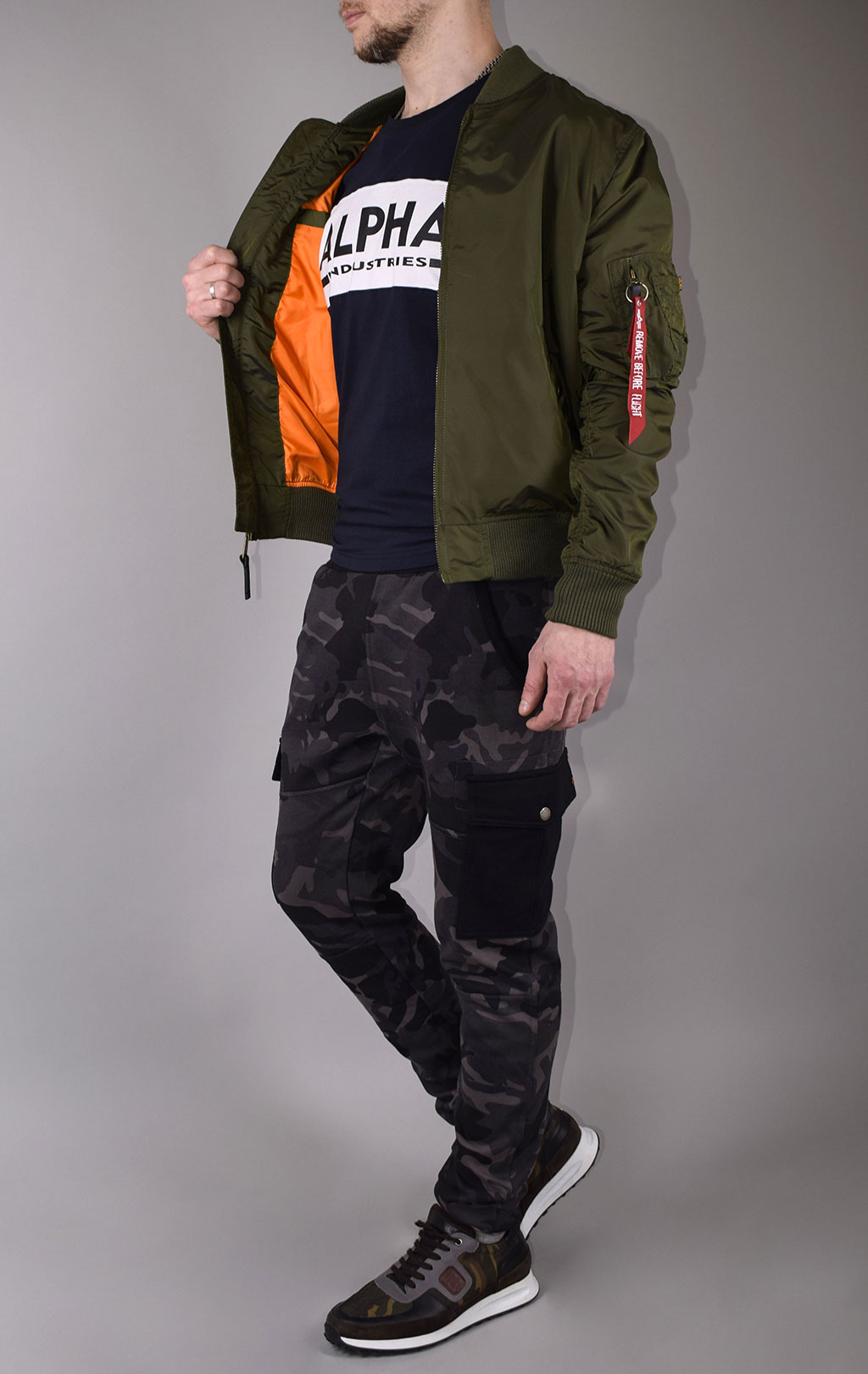 Ветровка-бомбер ALPHA INDUSTRIES TT MA-1 dark green 