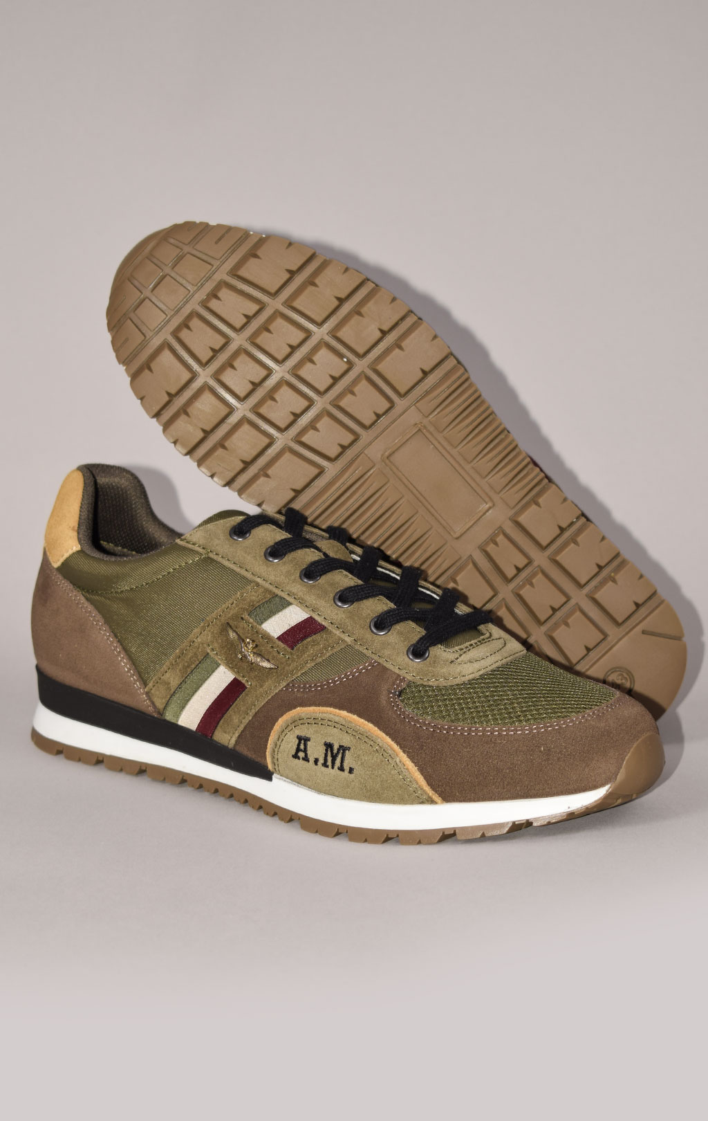 Кроссовки AERONAUTICA MILITARE FW 22/23 m/PT verde militare/marrone (SC 190) 