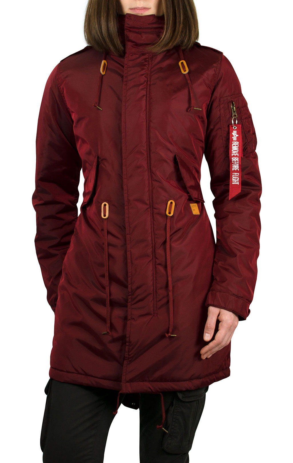 Женская куртка-парка ALPHA INDUSTRIES CW TT FISHTAIL burgundy 