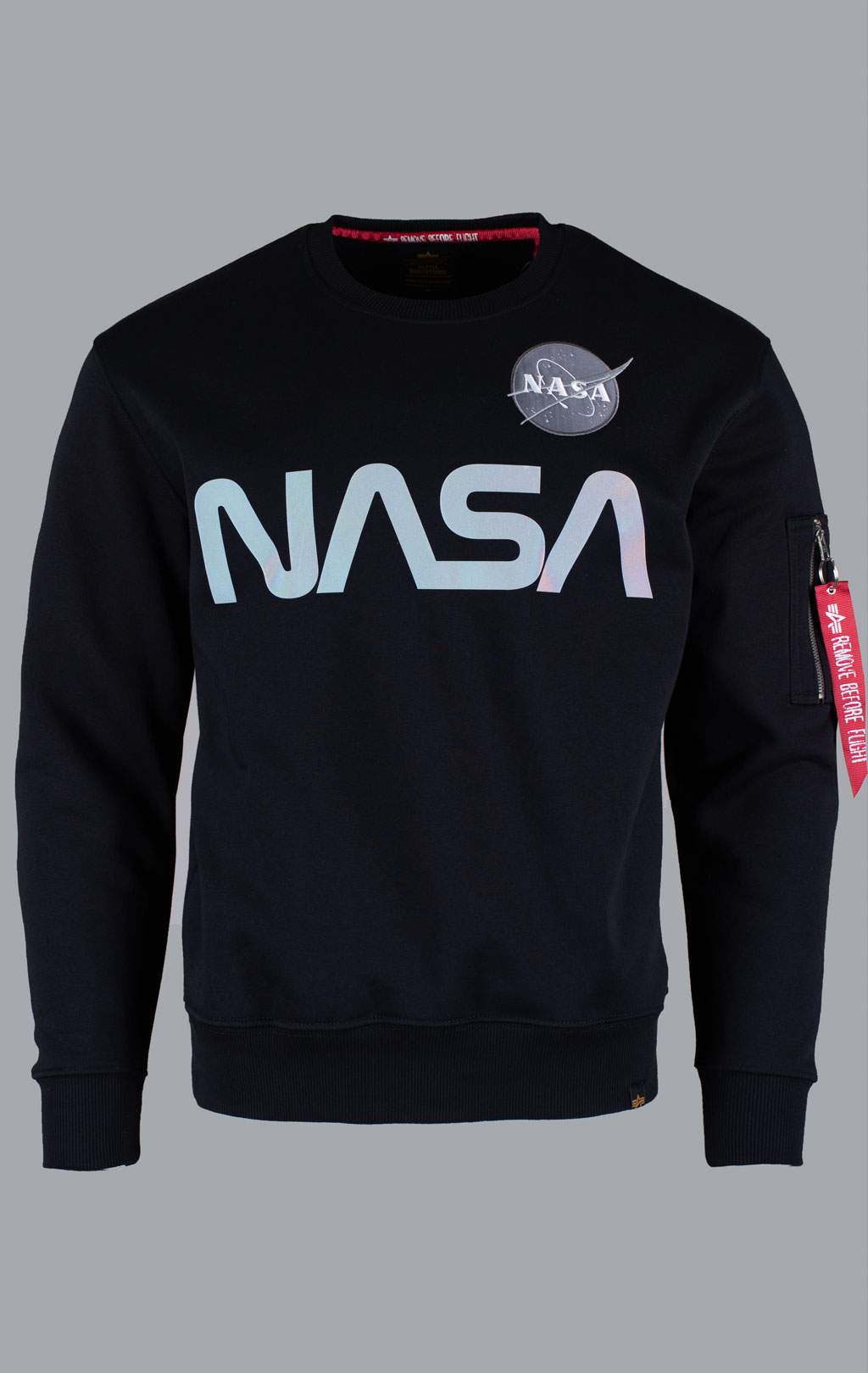 Свитшот ALPHA INDUSTRIES NASA reflective black 