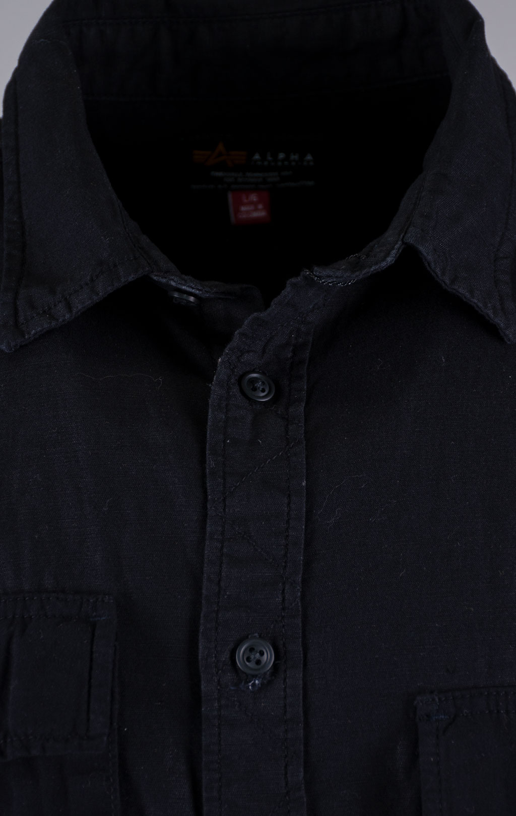 Рубашка ALPHA INDUSTRIES LONG SLEEVE MULTI POCKET SHIRT SS 24 m black 