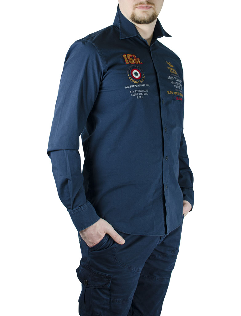 Рубашка AERONAUTICA MILITARE blue navy (CA 1008) 