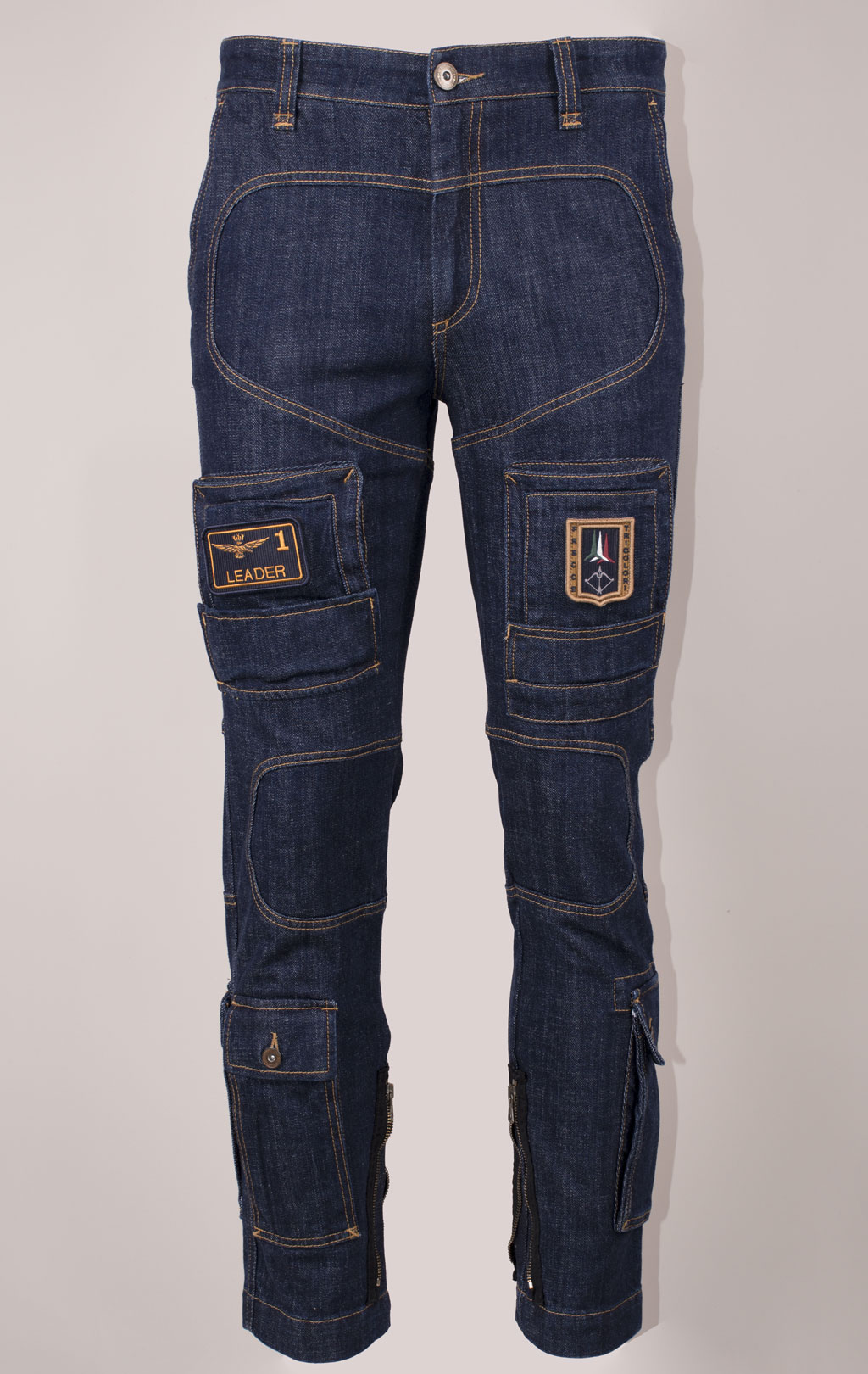 Джинсы-карго AERONAUTICA MILITARE ANTI-G плотные FW 24/25/AL dark denim wash (PA 939) 