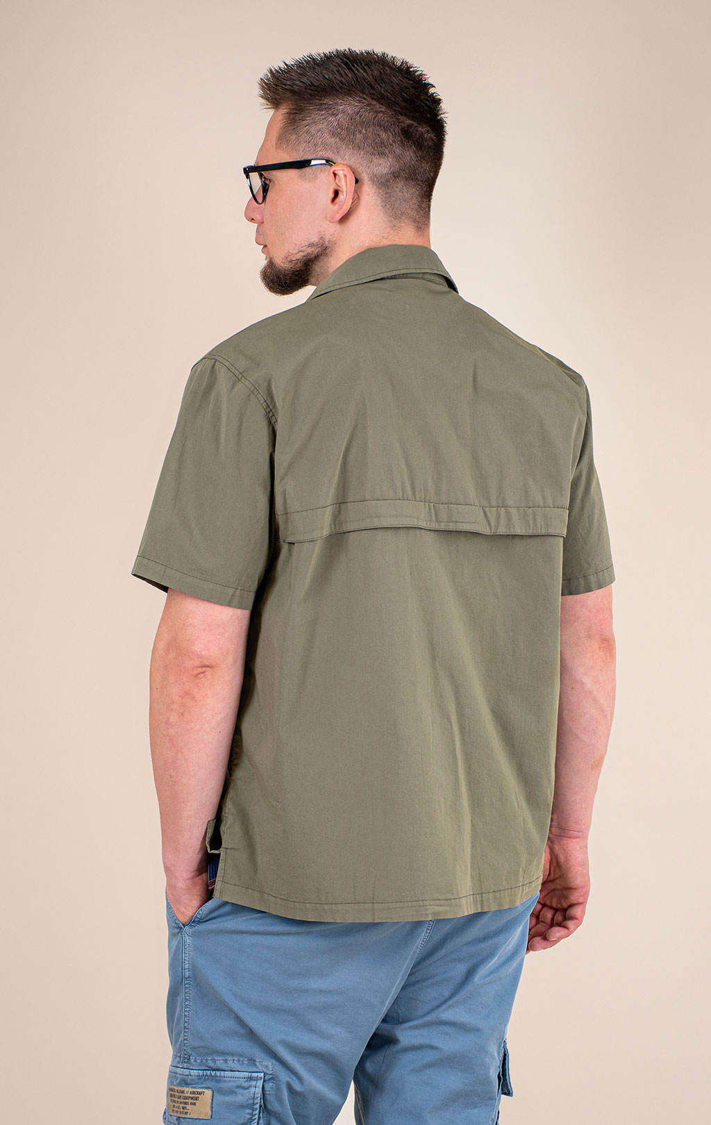 Рубашка AERONAUTICA MILITARE короткий рукав SS 26/IN lichen green (CA 1324) 