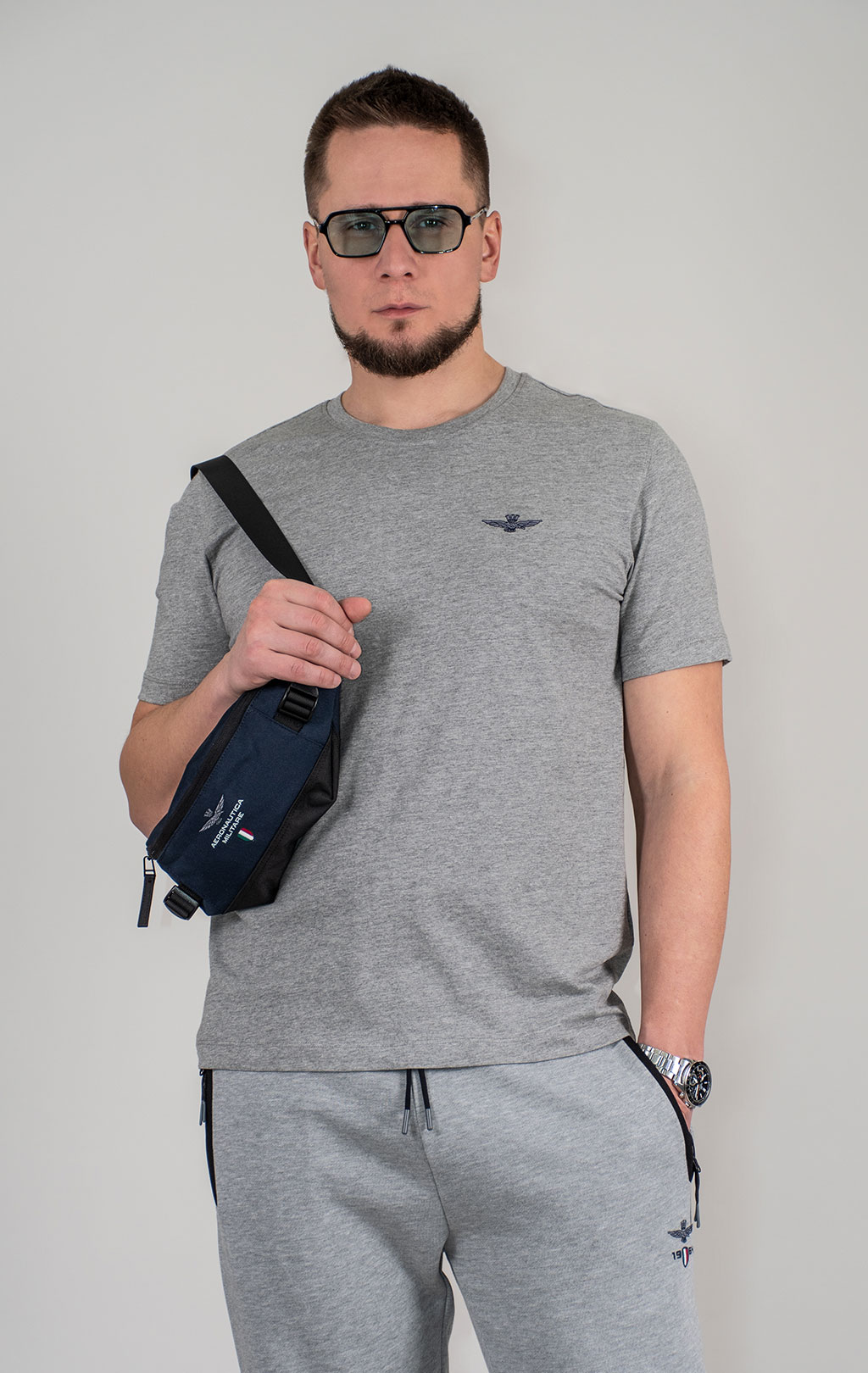 Футболка AERONAUTICA MILITARE SS 25 m/BD grigio melange (TS 2376) 