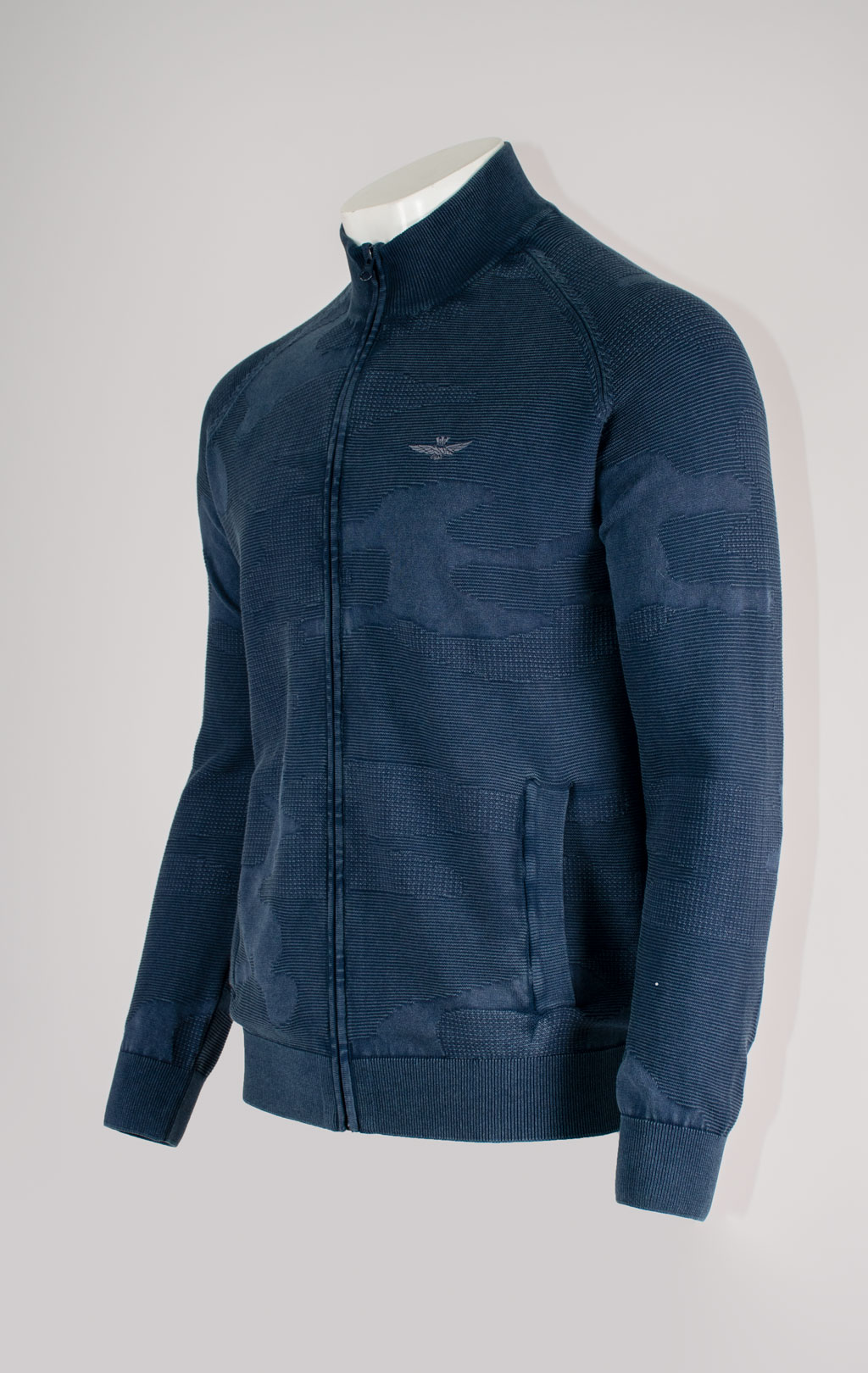 Свитер на молнии AERONAUTICA MILITARE SS 25 m/IN blue navy washed (MA 1501) 