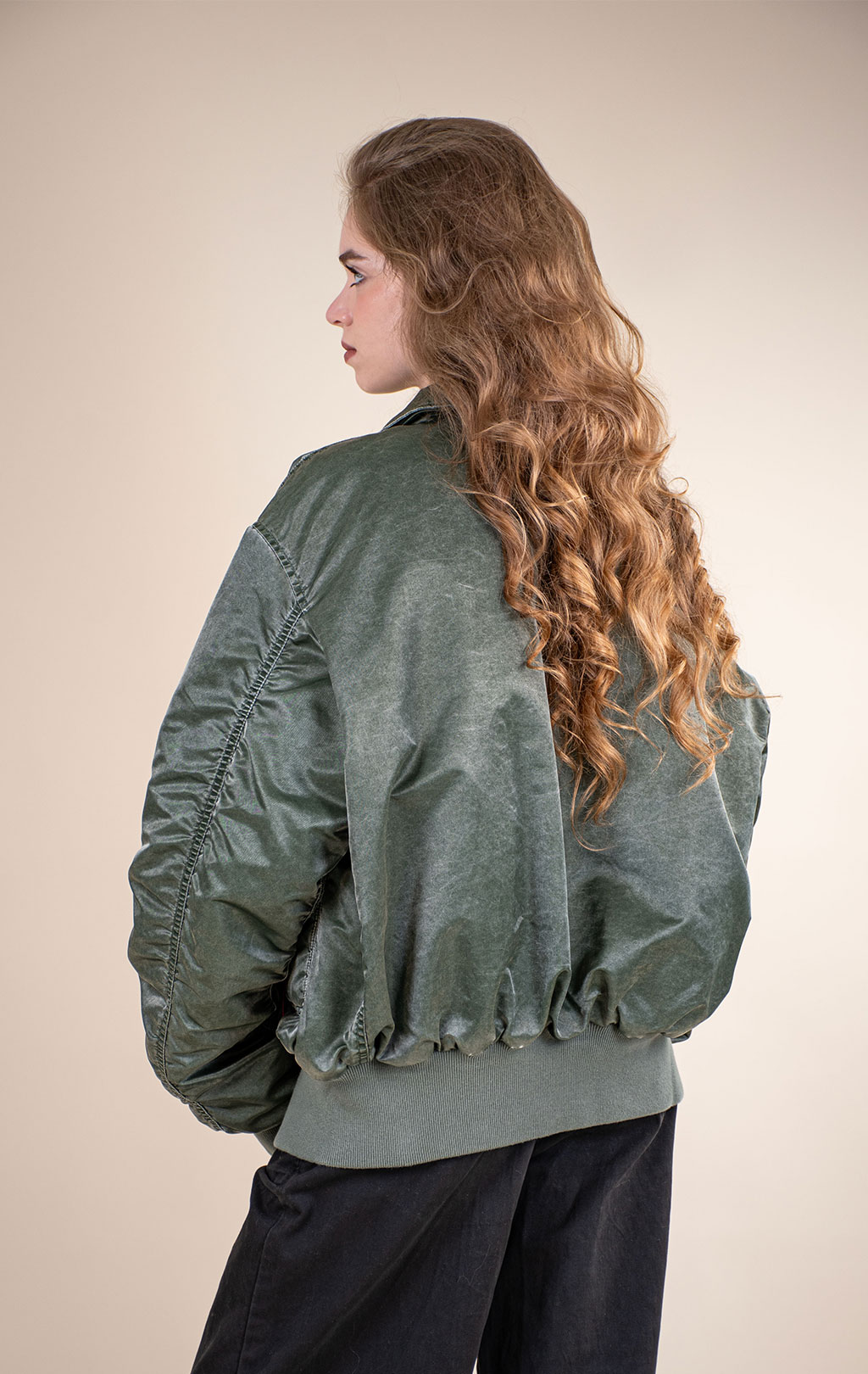 Куртка лётная ALPHA INDUSTRIES CWU 45/P HERITAGE FIT FLIGHT JACKET (BATTLEWASH) FW 26/27 deep forest 