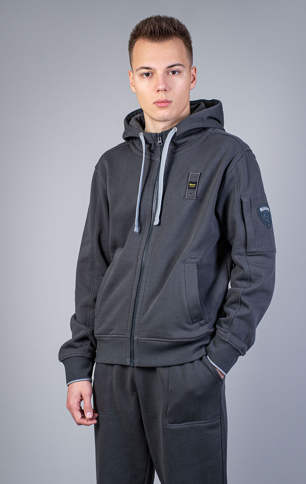 Толстовка на молнии BLAUER CARDINTON FW 25/26 anthracite grey (F02184) 
