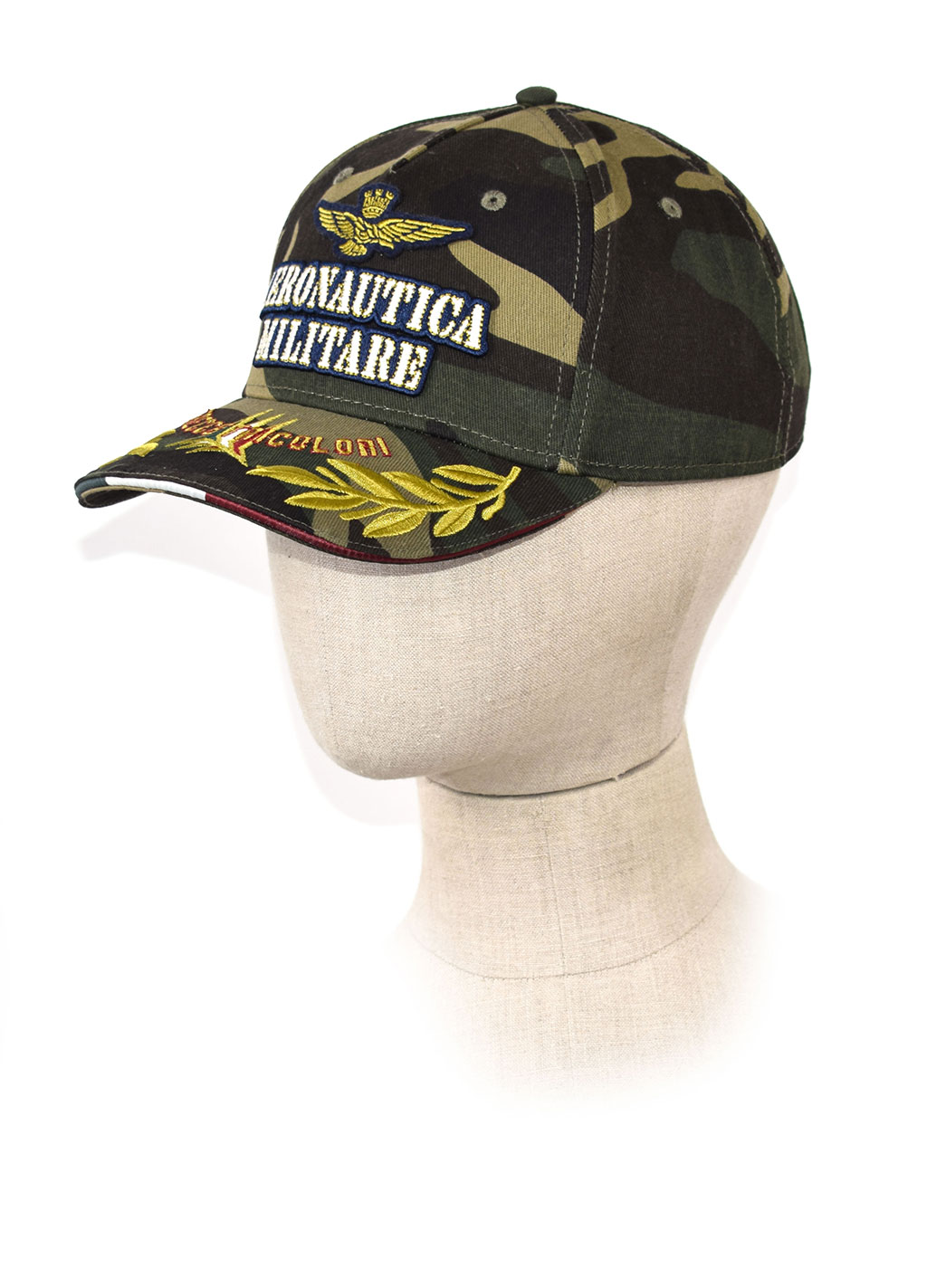 Бейсболка AERONAUTICA MILITARE SS 20/CN verde militare/marrone camo/nero/sabbia (HA 1047)