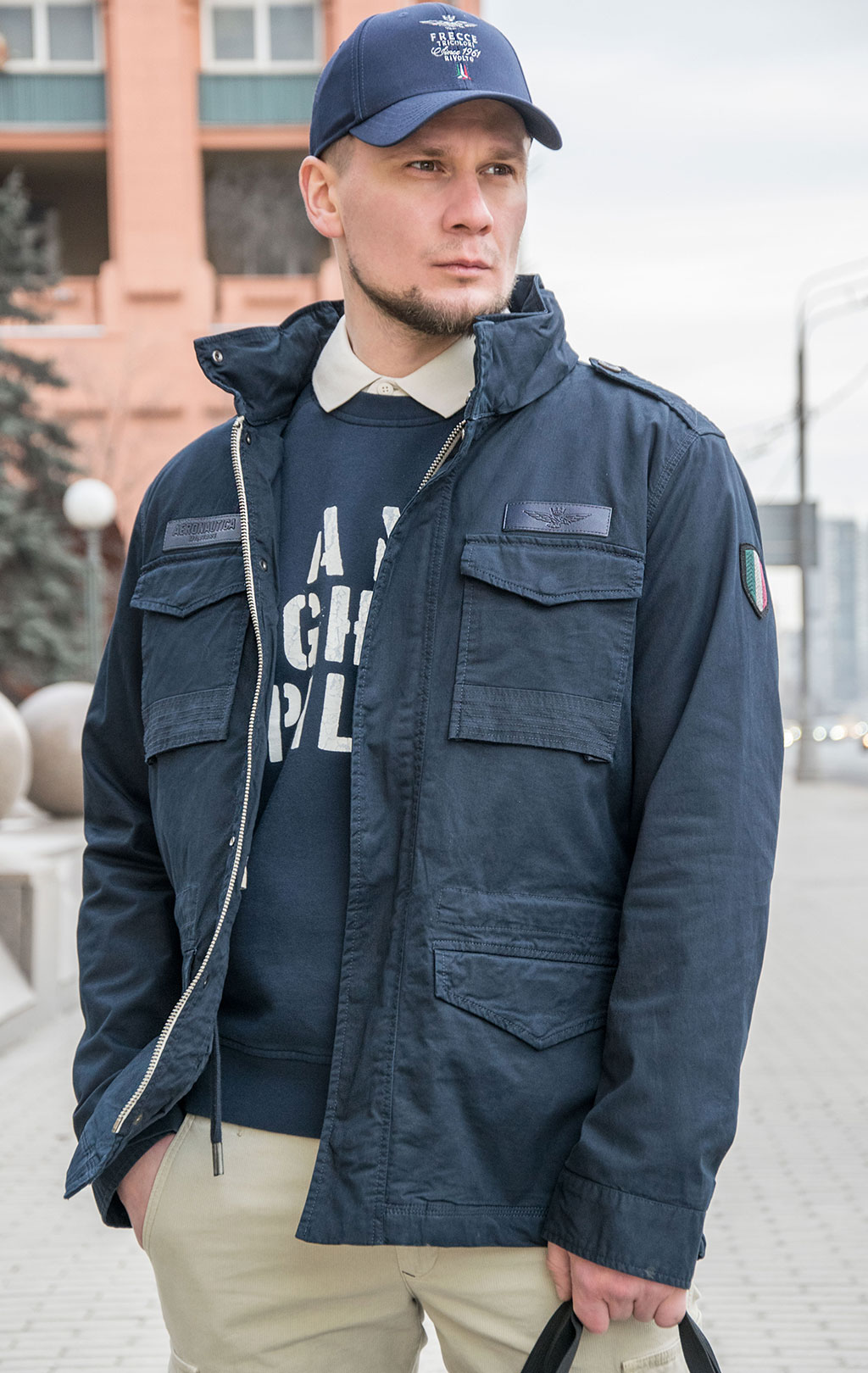Ветровка AERONAUTICA MILITARE SS 23 m/CN blue scuro (AB 2063)