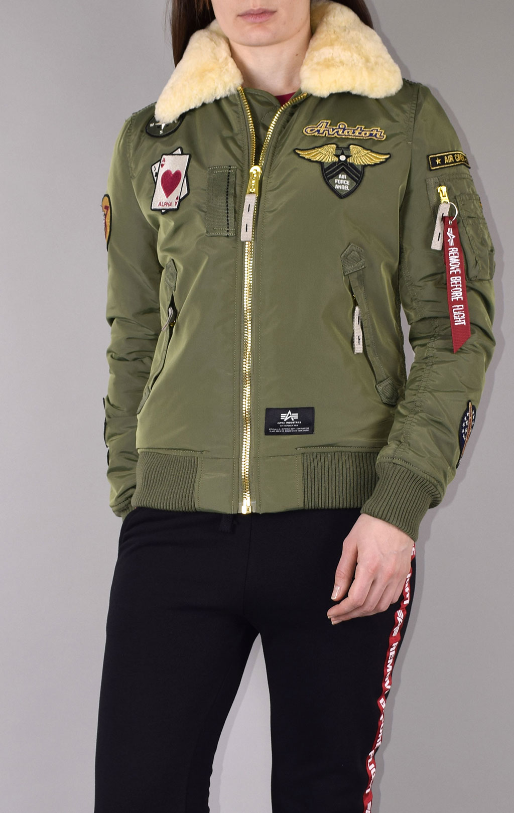 Женская куртка-пилот ALPHA INDUSTRIES INJECTOR-III CUSTOM sage green 