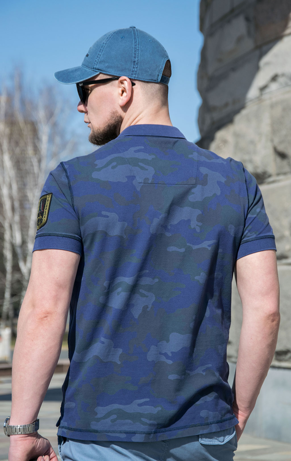 Футболка-поло AERONAUTICA MILITARE SS 23/IN camouflage pilot blue (PO 1674) 