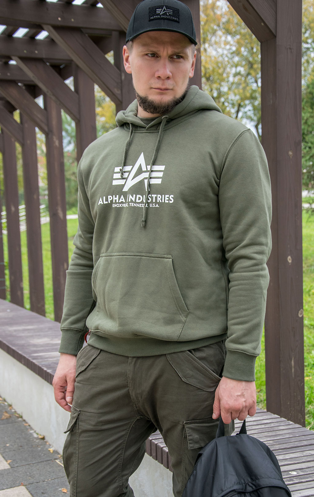 Толстовка ALPHA INDUSTRIES BASIC HOODY dark green 