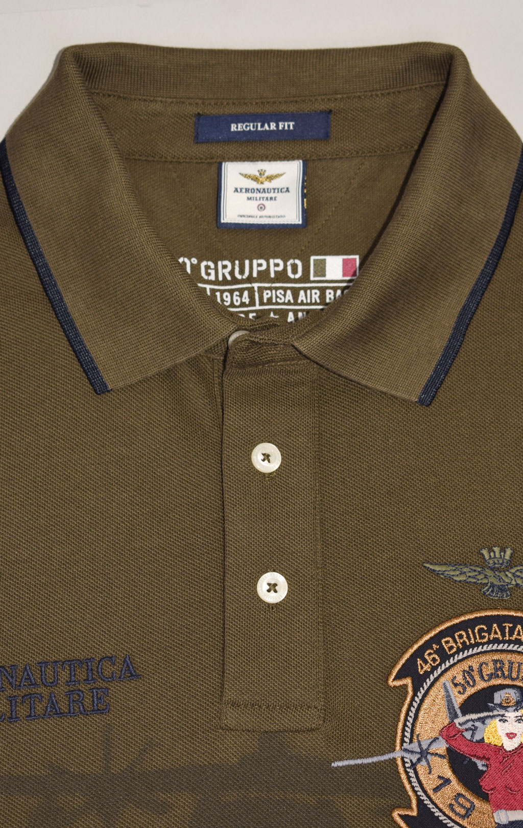 Поло-лонгслив AERONAUTICA MILITARE FW 23/24/TR off green (PO 1742) 