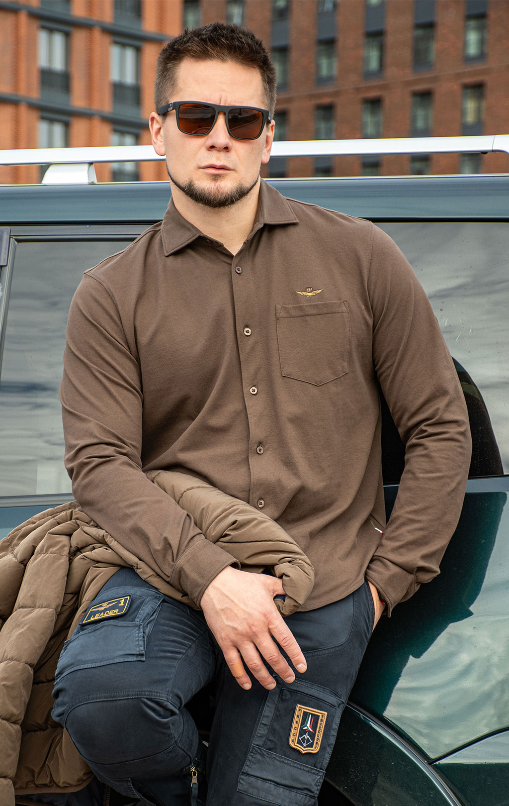 Рубашка трикотажная AERONAUTICA MILITARE FW 26/27/BD chestnut brown (CA 1313) 