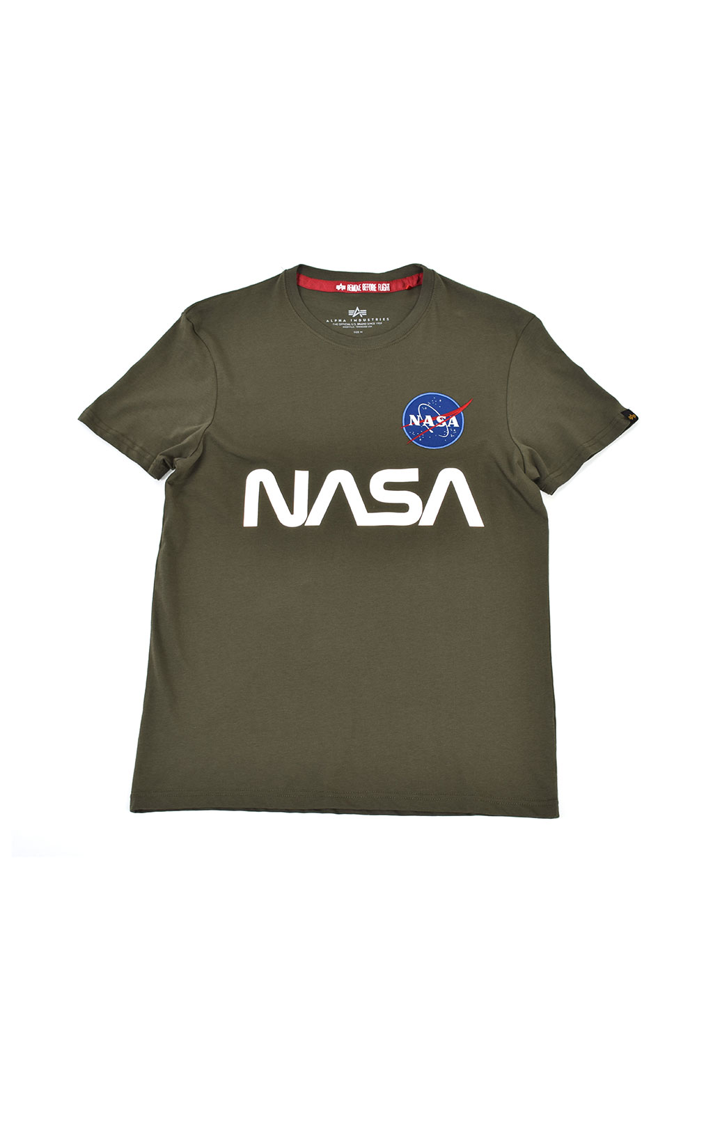 Футболка ALPHA INDUSTRIES NASA Reflective dark olive 